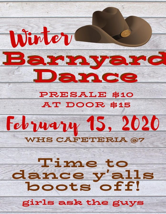 Student+Council+is+sponsoring+a+Winter+Barn+Dance+on+February+15th.+Tickets+are+%2410+now+%26+%2415+at+the+door.+