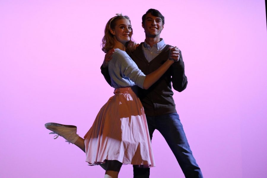 YOUNG+LOVE.+In+a+dance+number+from+from+last+years+production+Bye+Bye+Birdie%2C+2020+grad+Sydney+Ramsden+and+senior+Caleb+Davidson+play+Hugo+and+Kim.
