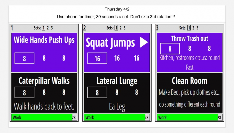 Part of Thursdays football workout from their Twitter. Football coaches are now using the Rack app to get daily workouts to their players. 