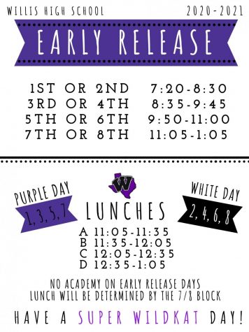 Friday, May 21 is early release. Here is the new schedule including D lunch. 
