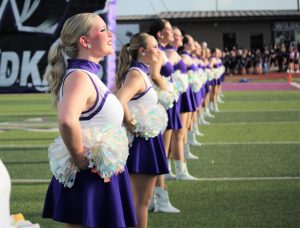 VICTORY LINE. The 2021-2022 Sweethearts form a victory line at the first home game of the 2021 season. 