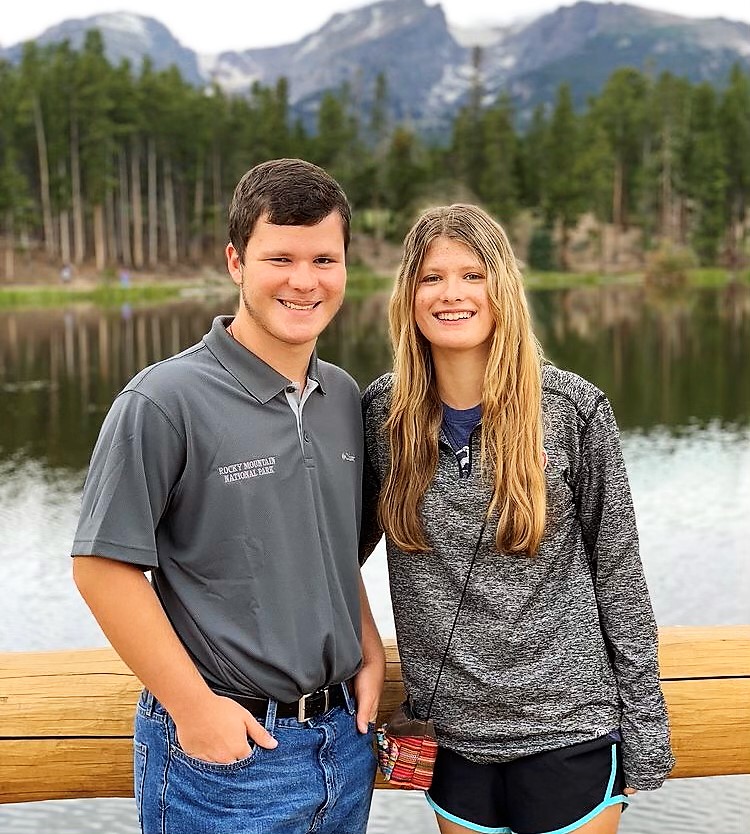 DOUBLE TROUBLE. On a family vacation in Estes Park Colorado, seniors Ian Conatser and Macey Conatser take a quick picture together. 