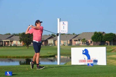 FOLLOW THROUGH. Senior Jack Wiebe participates in the Legend Junior Tour Tournament.