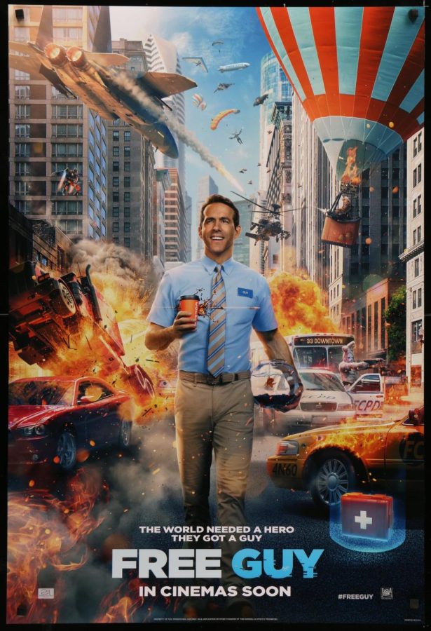 FREE GUY. Ryan Reynolds stars in Free Guy, a movie about characters in a vido game.  