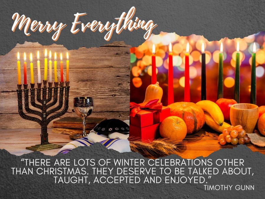 MERRY EVERYTHING. There are lots of winter celebrations other than Christmas. They deserve to be talked about, taught, accepted and enjoyed.