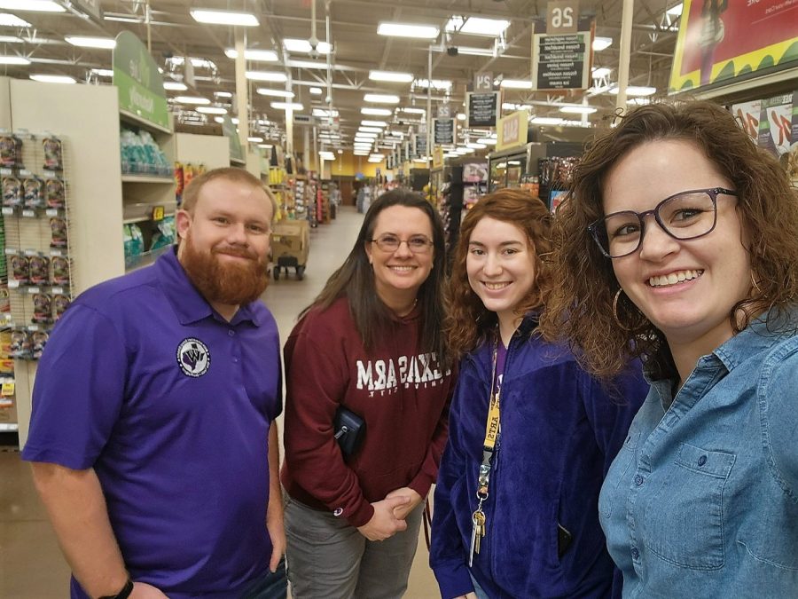 COMMUNITY LOVE. One group of teachers helped a man purchase groceries at Kroger. 