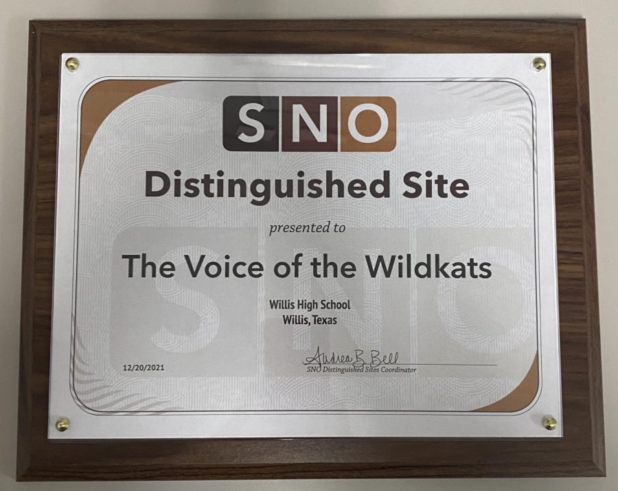 BEST OF SNO. The newspaper staff earned the Distinguished Site honors for the second year in a row. 