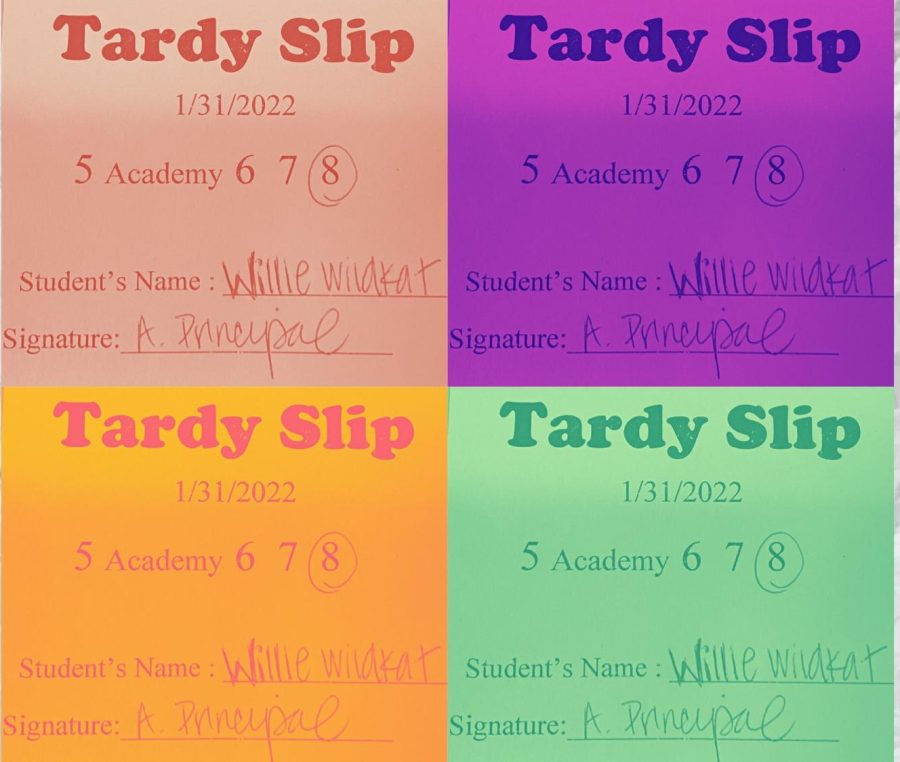 TARDY+SLIP+WOES.+With+the+new+tardy+stations%2C+Wildkats+are+being+held+accountable+for+getting+to+class+on+time.+