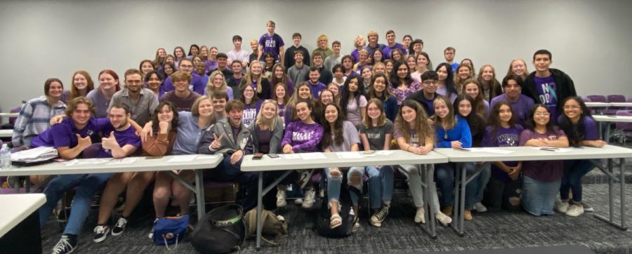 WE BLEED PURPLE. During the honor grad announcements the LGI was full of a see of purple to show support of the Wildkats that we have lost this year. 
