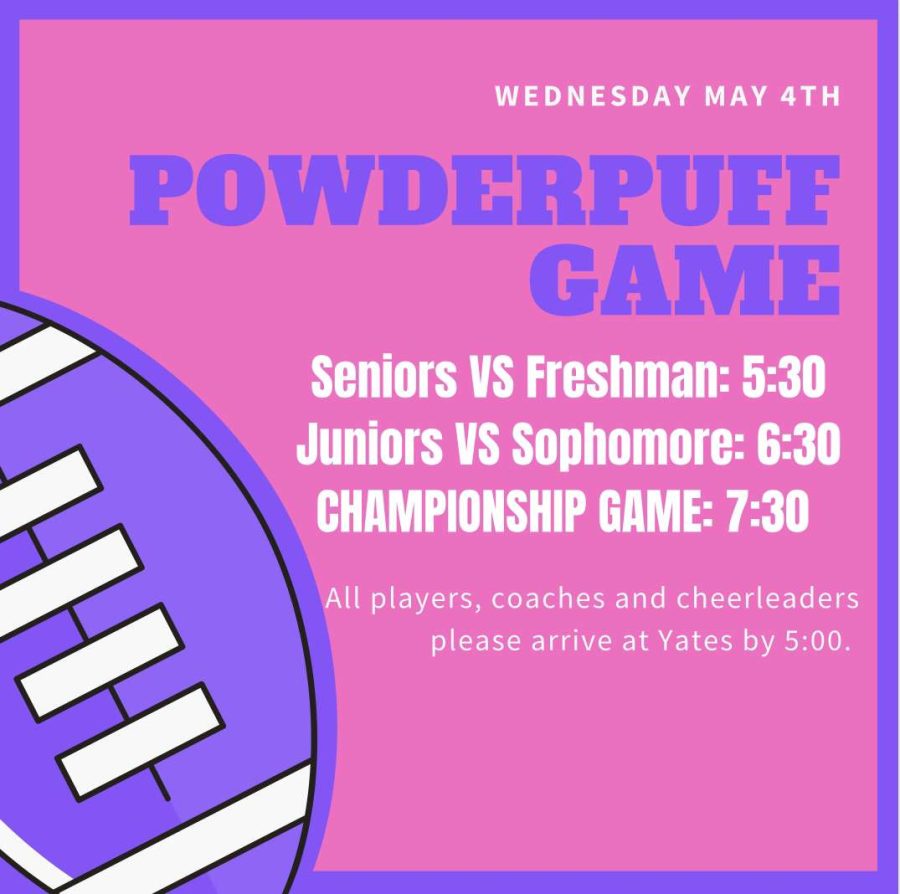 IT'S GAME TIME. The powerpuff game is Wednesday, with the freshmen vs. seniors game starting at 5:30.