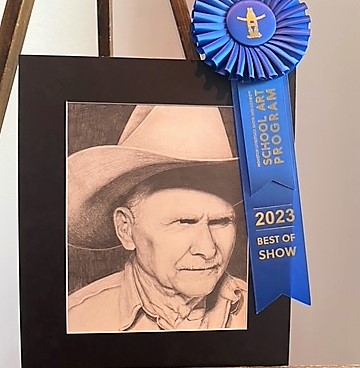 BEST OF SHOW. The art by Ashlynn White featuring her grandfather was named Best of Show.