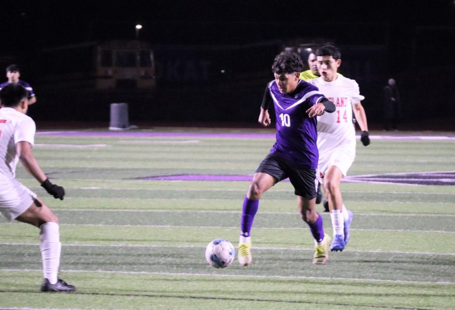 GOOOOOOAAAALLLLL.
In a tight game against Cleveland, junior Luis Velazquez kicks the ball into the goal for the first point for the Kats. The game ended in a 2-2 tie.