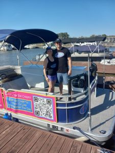 WE ALL SCREAM FOR ICE CREAM. Owners Britney, and Ryan pose on the first ice cream boat in Conroe. The official launch date is set to be March 9th. courtesy of Ryan Stirpe