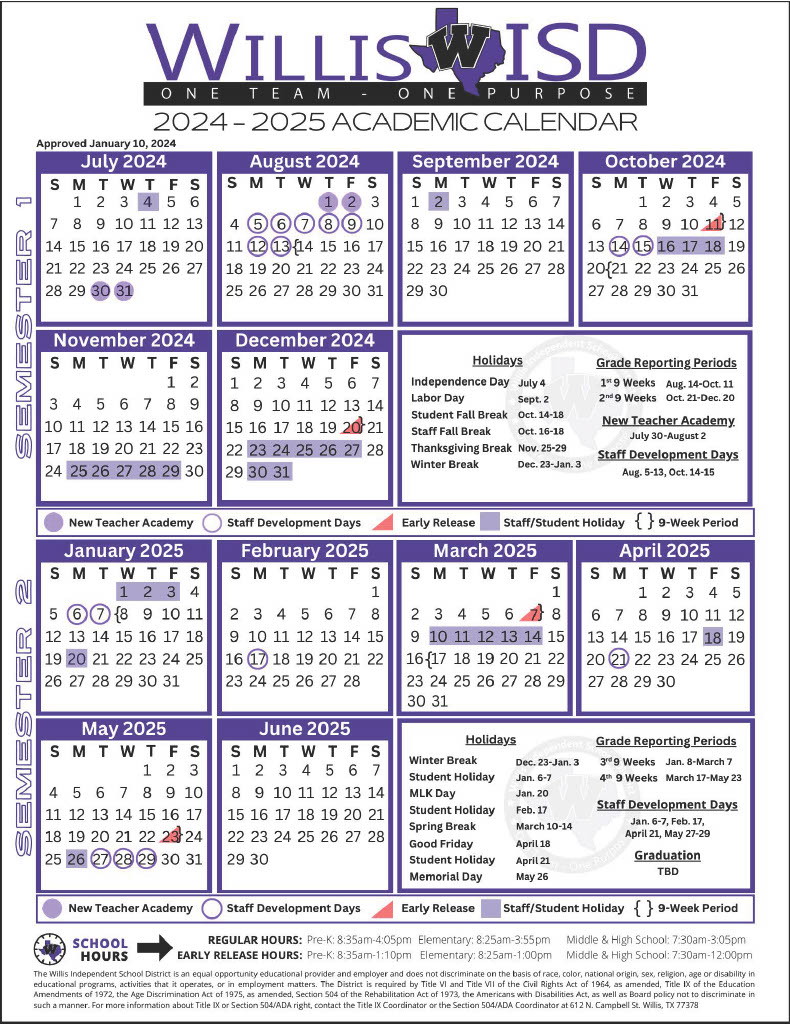 READY FOR NEXT YEAR. The new school calendar includes a full week in October and November for students. 