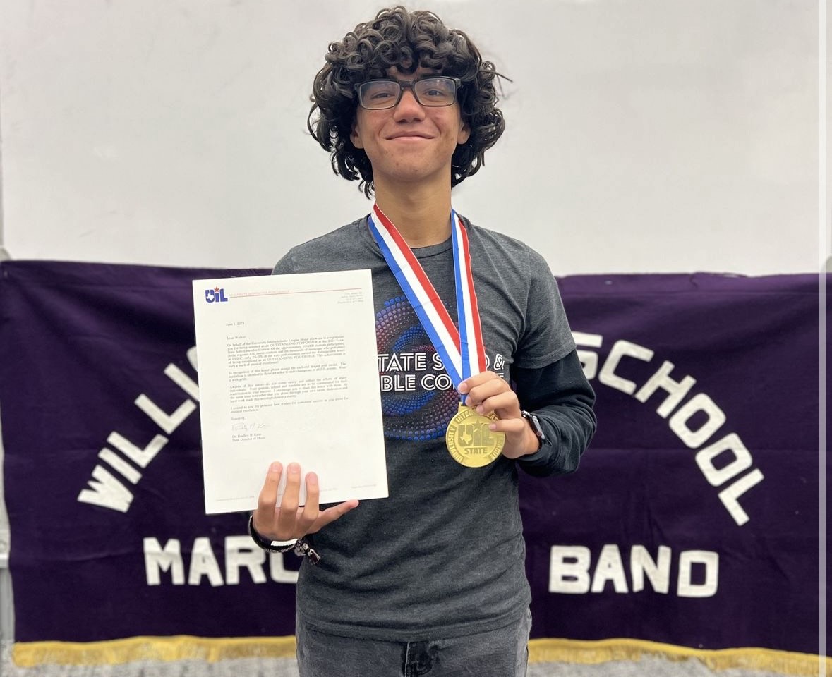 HONORED. During the summer, sophomore Drue Walker was honored as an Outstanding Performer Award during state solo and ensemble contest.