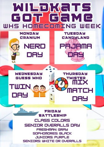 GET GAME READY. Homecoming week is filled with dress up days. Start planning now for each day of fun.