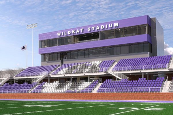 STADIUM STANCE. An artist's rendition of what a new Wildkat Stadium would look like. Voters can choose Prop. B on voting day to approve the stadium.