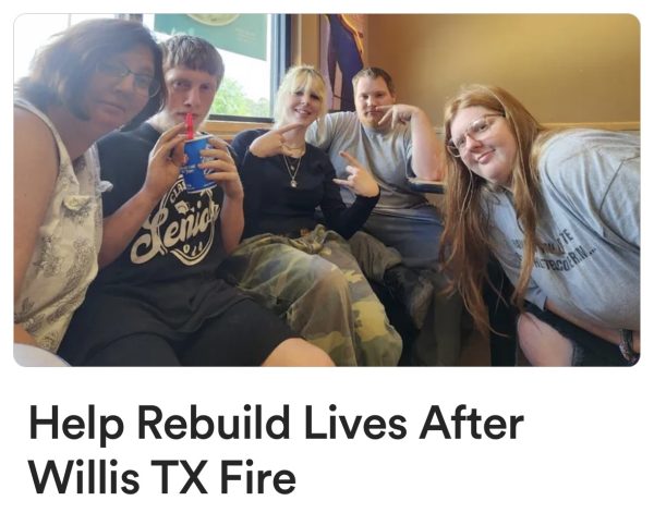 DONATE. A GoFundMe fundraiser was created to collect donations for the family affected. In the middle, junior Constance Newman poses for a photo alongside her family.