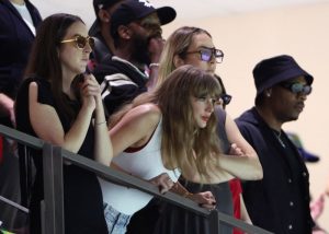 BAD BOOS. Singer Taylor Swift in the stands during the Superbowl game. Photo by REUTERS/Evelyn Hockstein