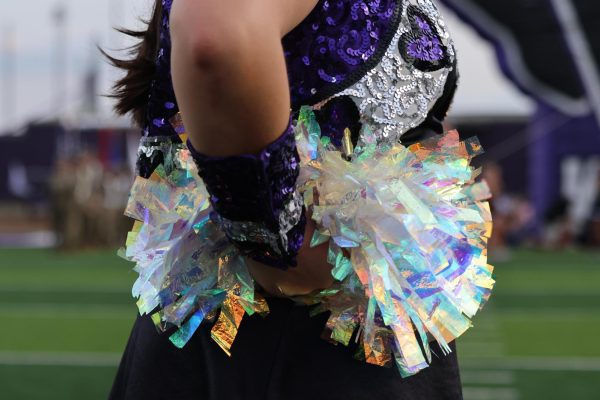 DANCE PRETTY SWEETHEARTS. At the first home game, junior Brooke Dillard lines up with the Sweethearts in the victory line before the game against Klein Collins.