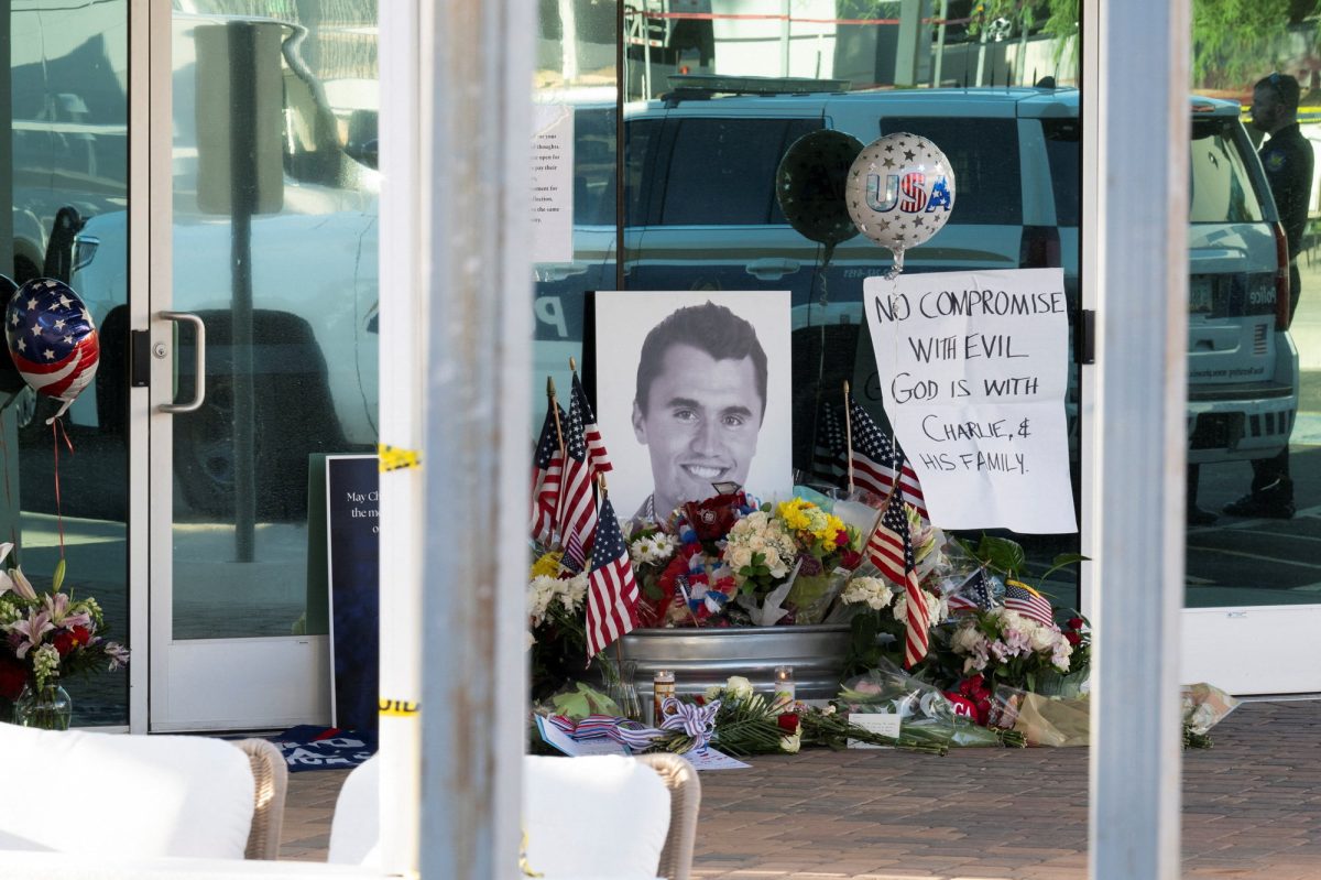A memorial is held for Charlie Kirk, who was shot and killed in Utah, at the Turning Point USA headquarters in Phoenix, Arizona, U.S. September 10, 2025.  REUTERS/Caitlin O'Hara