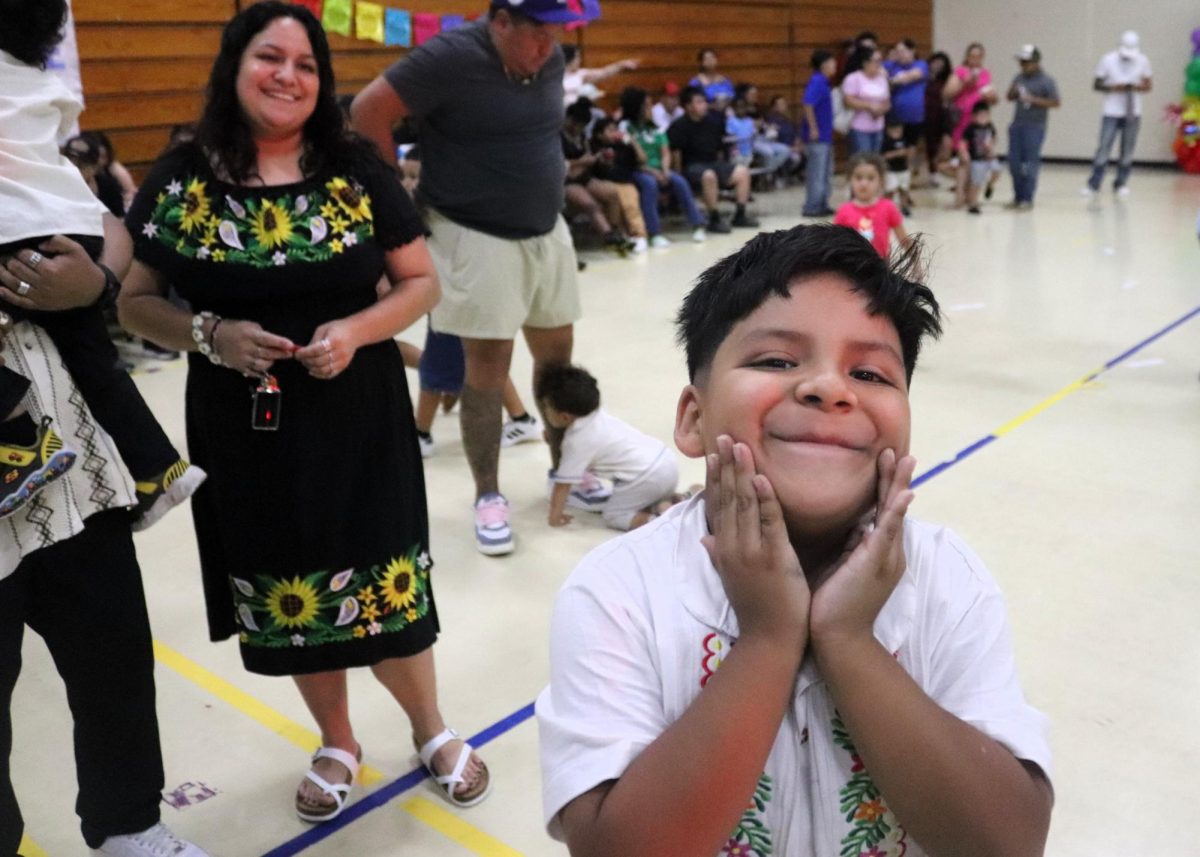 ALL SMILES. Loving the fun night with family and friends CC Hardy student Zeke Rosales shows his enthusiasm. During the day the school held a small parade to kick off Hispanic Heritage Month and then a family night was held that evening. 