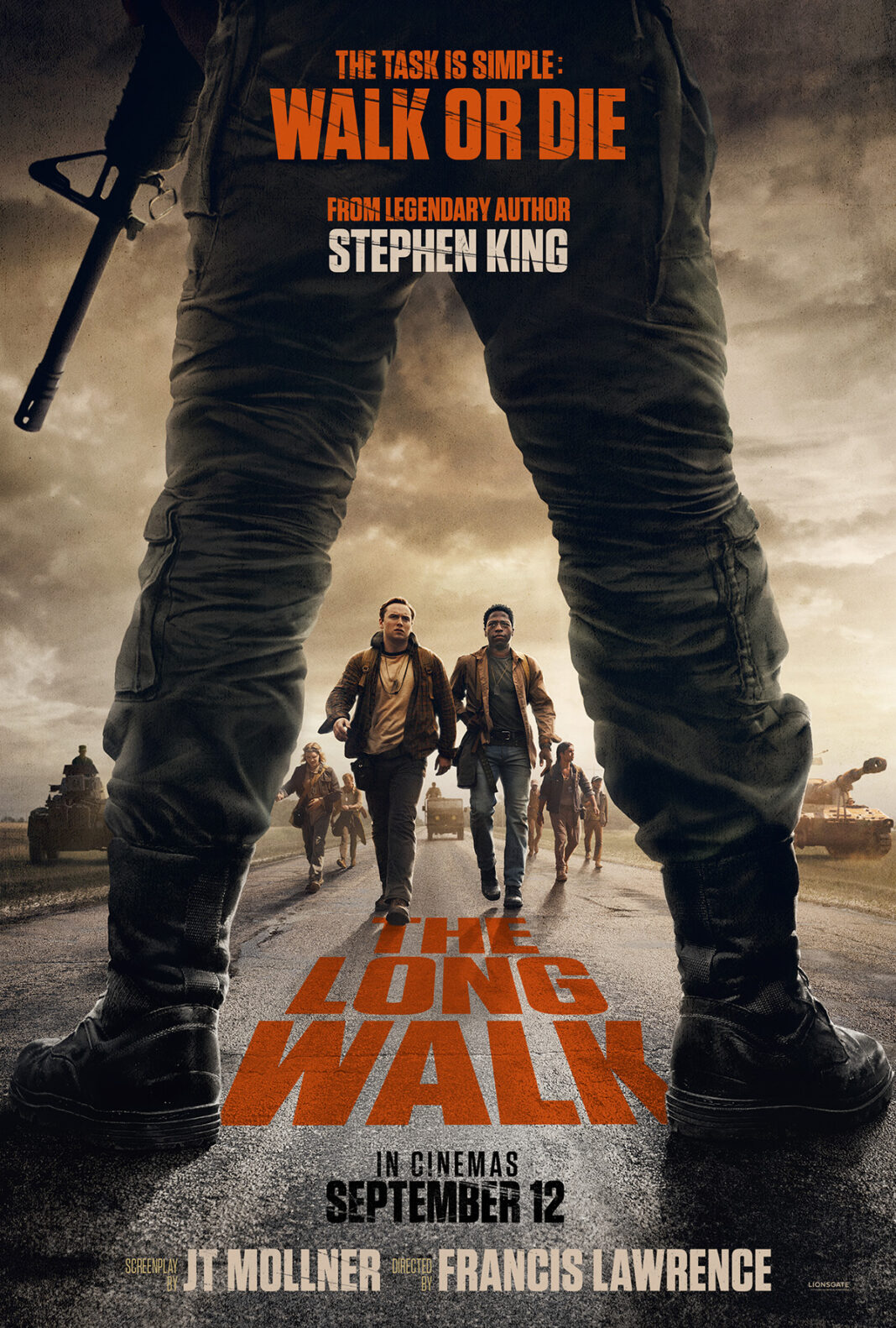 WALK OR DIE. The Long Walk is a gory tale based on a novel by the same name by horror master Stephen King. 