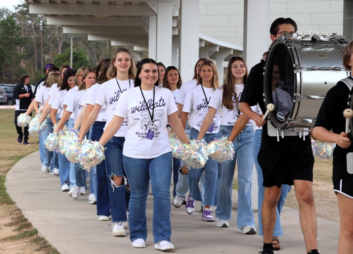 WALK OF CHAMPIONS. Celebrating the groups and teams who have achieved great things this semester, the Walk of Champions included members of the Wildkat Band, student council, varsity football, Wildkat Choir, the PitKats, FFA, Sweethearts, AFJROTC and cheer. 