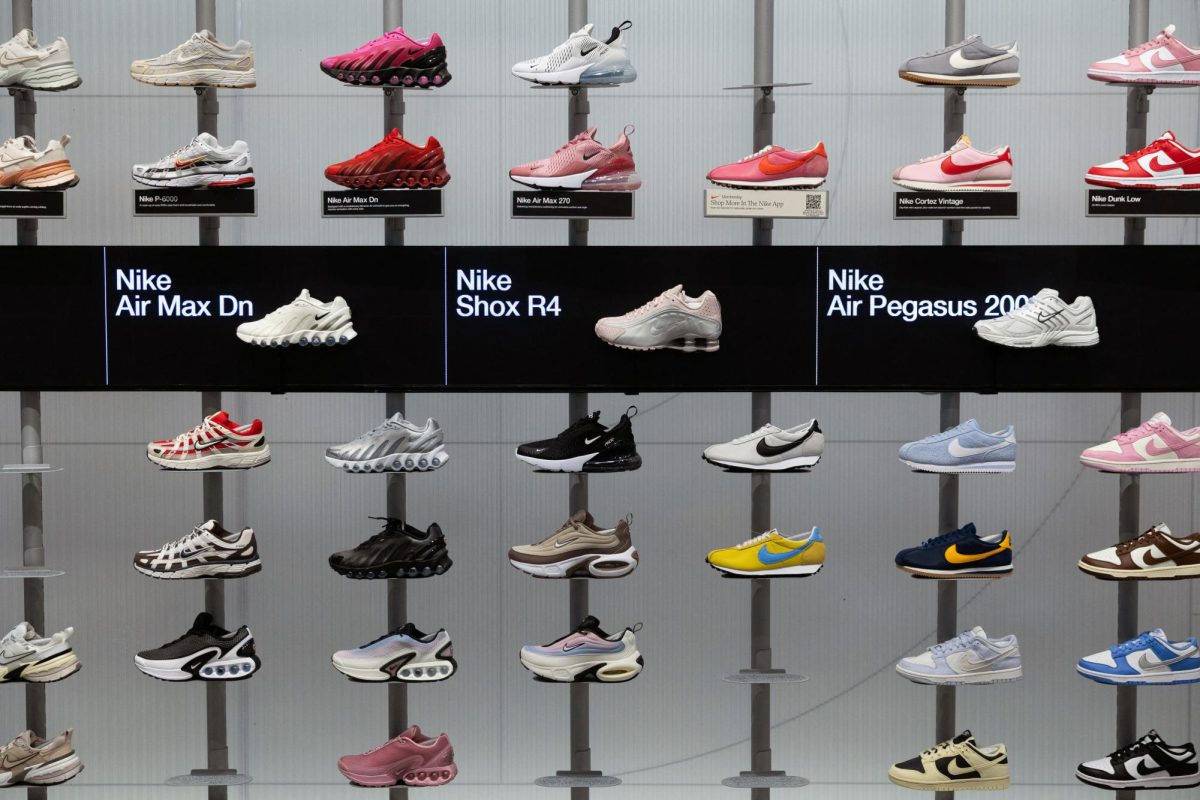 Nike shoes are seen in the King of Prussia Mall in King of Prussia, Pennsylvania, U.S., April 3, 2025.  REUTERS/Rachel Wisniewski